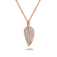 new stylish Charm Full Clear Cubic Zirconia Leaf Pendant Necklace - sparklingselections