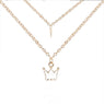 New Kingdom Hearts Silver Plated Royal Crown Pendant Necklace