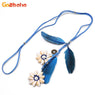 New lucky coin feather velvet chain Long Tassels Pendant Necklace