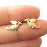 Dragon Silhouette with Wings Animal Shaped Stud Earrings