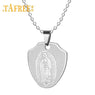New Round Shape The Virgin Mary Silver Stainless Steel Chain Necklaces