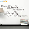 believe in yourself home decor creative quote wall decal