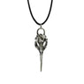 Vintage Silver Birds Skull Pendant Necklace for Women
