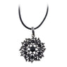 Hollow Flowers Black Leather Chain Statement Necklaces For Women