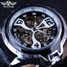 Winner Sport Silver Climbing Design Transparent Men Watches