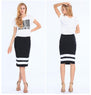 new Black and White Striped Pencil Skirts size sml