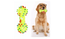 Colorful Dotted Dumbbell Shaped Squeeze Squeaky Faux Bone Pet Chew Toys