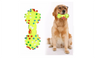 Colorful Dotted Dumbbell Shaped Squeeze Squeaky Faux Bone Pet Chew Toy