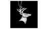 Vintage Silver Deer Head Pendant Necklace For Women