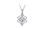 Constellation Gemini Silver Plated Heart & Arrows Cutting Crystal Pendant Necklaces