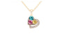 Romantic Heart Colorfull Rhinestone Gold Plated Austrian Crystal Pendant Necklace