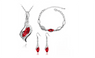 New Fashion Silver Plated Crystal Stone Necklace Bracelet Earrings Jewelry Set