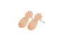 Brushed Pineapple Fruit Stud Earrings