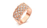 Rose Gold White Crystal Paved Promise Ring