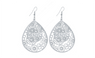 New Big Hollow Pattern Silver Plated Dangle Long Earrings