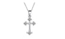 Trendy Cross With CZ Design Metal Link Chain Long Necklace