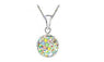 White Micro Pave Disco Ball Beads Pendant Necklaces