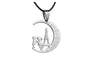 Silver Kissing Kids Pendant Necklace