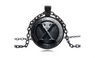 Glass Cabochon Vintage Bronze Black X-Men Art Pendant Necklace
