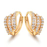Fashion Gold-Color Round Crystal Cubic Zircon Hoop Earrings For Women