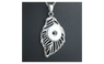 Sterling Maxi Necklace With Leaf Snap Button Pendant