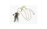 Alloy Bronze Peacock Feather With Water Drop Crystal Pendant Necklace