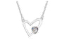 Double Heart Shape Austrian Crystal Pendant Necklace