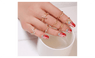 Set of 7 pcs Women's Rhinestone Bowknot Knuckle Midi Mid Finger Tip Stacking Ring