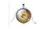 Vintage OM Yoga Glass Cabochon Silver Jewelry for Women