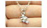 Simple Vintage Antique Silver Plated Double Sided Witch Necklace