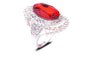 Fashion White Gold Plated Oval Ring