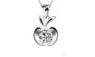 Silver Plated Small Flat Apple Pendant Necklace