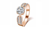 Love Rose Gold Color Big Crystal Rings For Women - sparklingselections