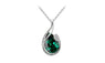 White Gold Color Austrian Crystal Water Tear Drop Pendant Necklace