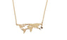 World Map Combination Pendant Necklace For Women