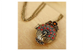 Sunshine Fashion Vintage Openable Peacock Pendant Necklaces For Women