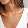 Gold Color Round Circle Pendant Necklace For Women