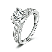 1.5 Carat Cubic Zirconia Wedding Ring for Women White Gold Luxury Engagement Ring - sparklingselections
