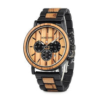 New Men's Bamboo Wooden Luxury Wrist Watch With Date - sparklingselections