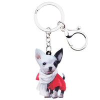 Fashion Women's Anime Scarf Chihuahua Dog Key Chains Handbag Keyring - sparklingselections