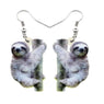 New Cartoon South American Sloth Dangle Drop Earrings