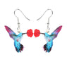 New Stylish Flower Flying Humming Bird Dangle Drop Earrings