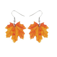 New Acrylic Novelty Maple Leaf Dangle Drop Earrings - sparklingselections