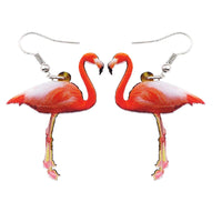 New Stylish Flamingo Pattern Dangle Drop Long Earrings - sparklingselections