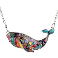 Fashion Enamel Whale Statement Alloy Necklace Chain Collar Choker Pendant - sparklingselections