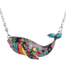 Fashion Enamel Whale Statement Alloy Necklace Chain Collar Choker Pendant