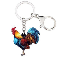 Animal Chicken Rooster Key Chains Rings Women Bag Car Keyring Jewelry - sparklingselections