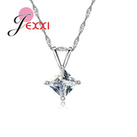 Sterling Silver Charm Rhombus Necklace Antique Pendant Jewelry - sparklingselections