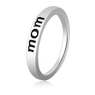 Clear Fashion Classic Silver Color Letter Print Mom Ring for Women