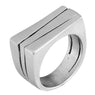 New Simple Bar Rectangle Matte Silver Ring For Women